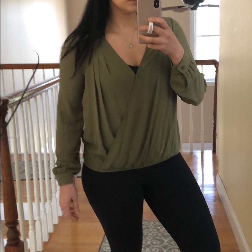 ✨SOLD✨ Forever 21 Camo Green Blouse